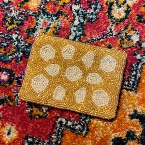 Cheetah beaded coin purse